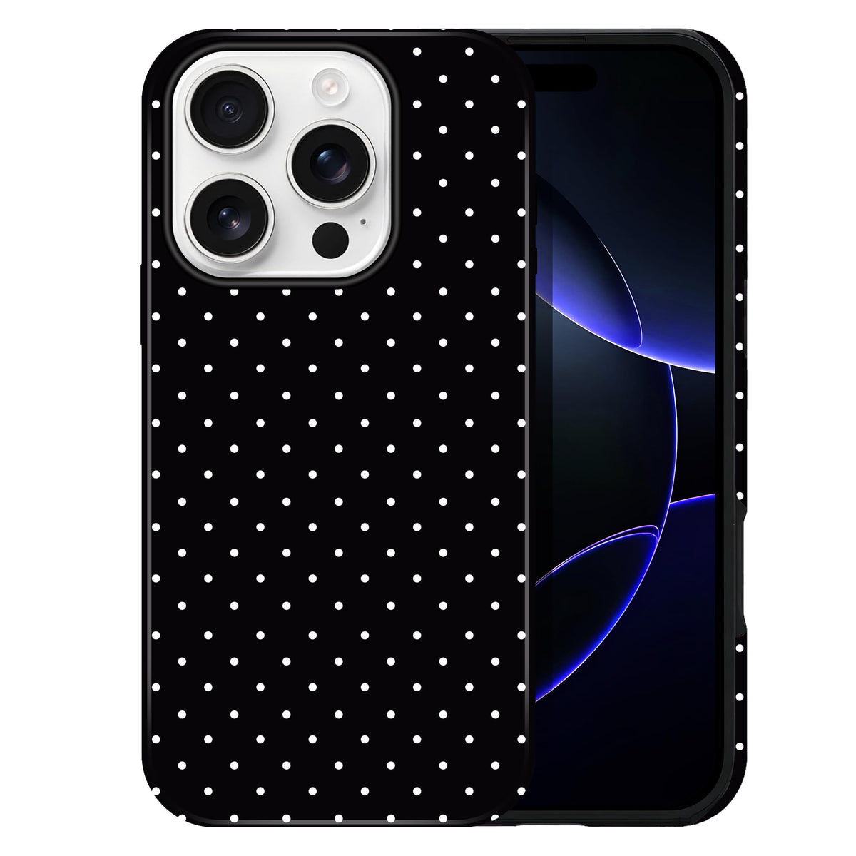 Polka Dot Pattern Phone Case for iPhone 17 6.3", White