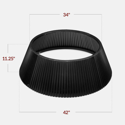 Best Choice Products 36in Christmas Tree Collar, Solid Wood Slatted Tree Skirt Holiday Accessory for Home - Walnut