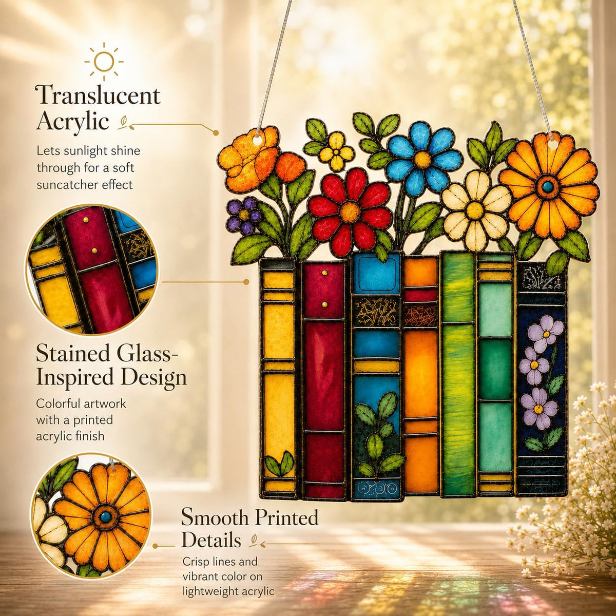 Book Lovers Gifts Book Ornament, Teacher Gifts for Women, Librarian, Reader