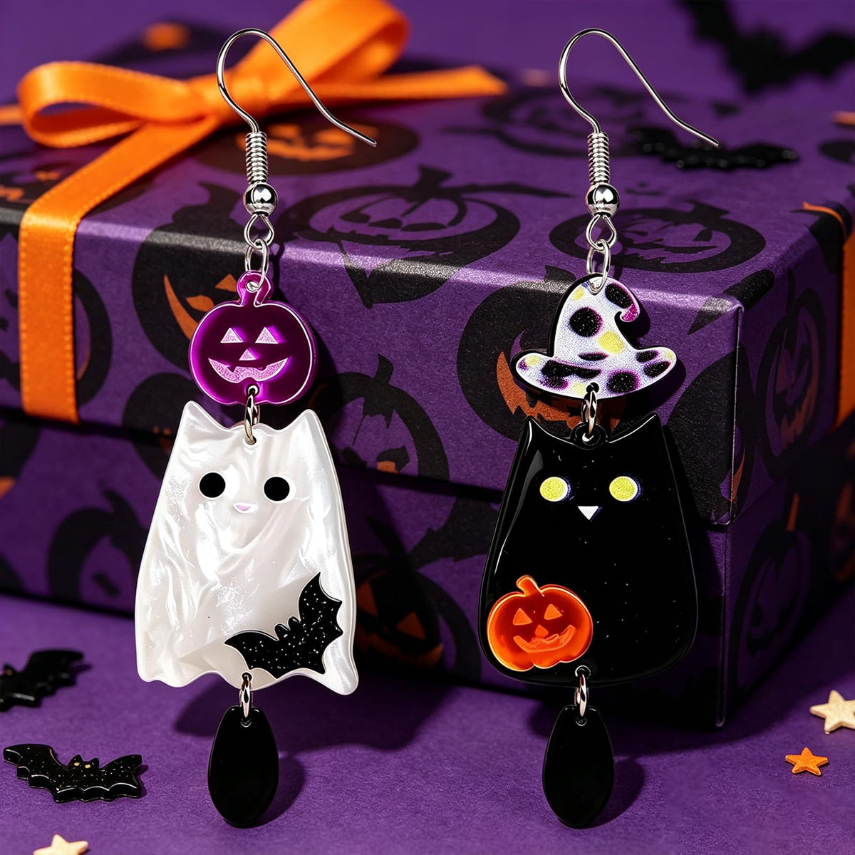 Hocus Pocus Earrings for Women Spooky Witch Halloween Pumpkin Earrings Halloween Accessories Witch Jewelry