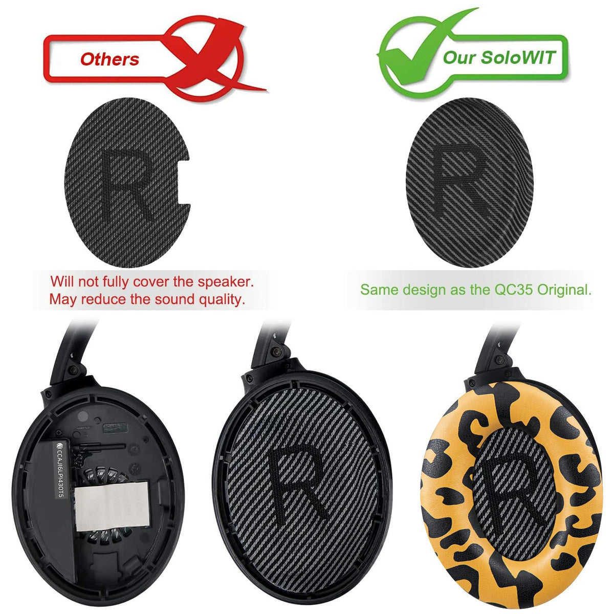 Earpads for Bose QC35 & QC35 ii - Black