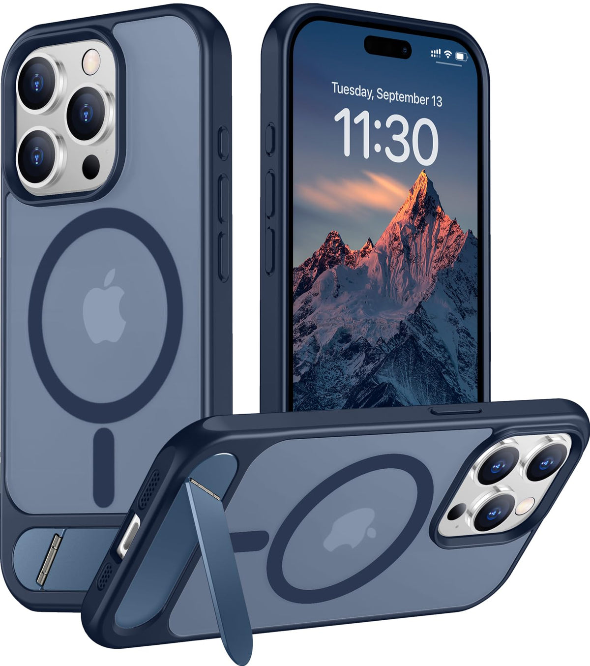Temdan Magnetic Compatible with iPhone 16 Pro Max Case, [Built-in Invisible Kickstand][Compatible with MagSafe] [Military Grade Shockproof] Slim Translucent Matte Phone Case for iPhone 16 Pro Max 6.9"