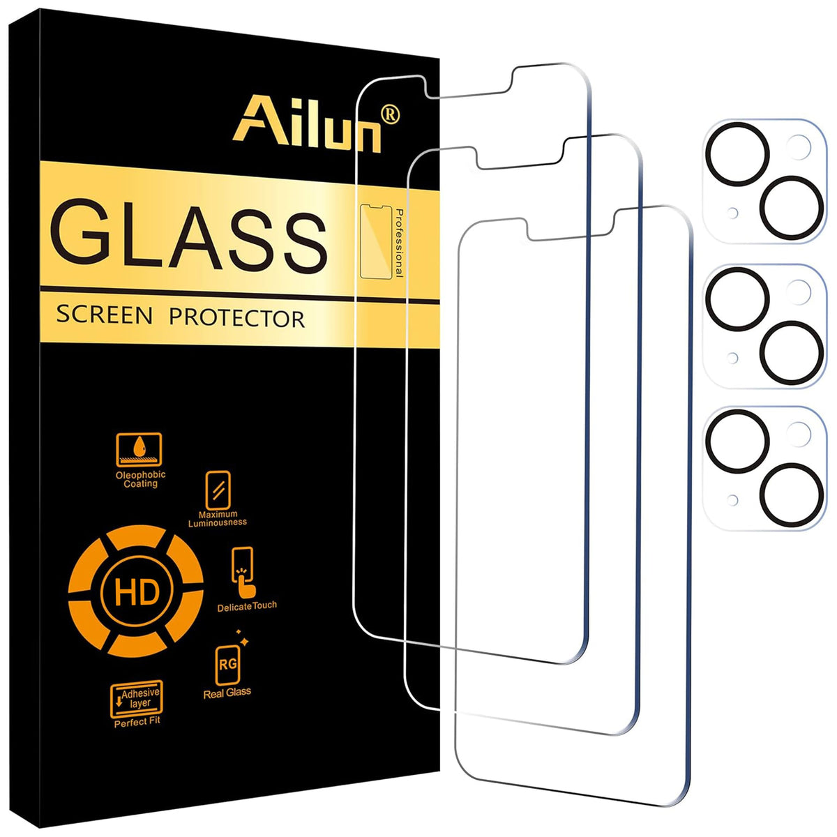 Ailun Screen Protector + Camera Lens Protector for iPhone 16 Pro Max