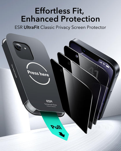 ESR 3 Pack for iPhone 17 Pro Max Privacy Screen Protector, Classic