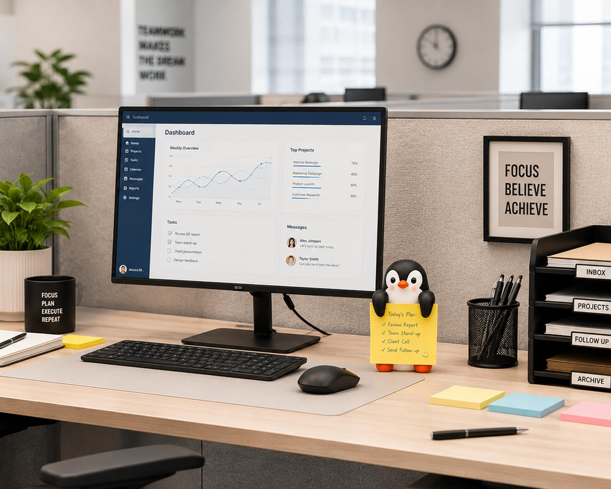 Dog Pop-Up Sticky Note Dispenser for 3x3 in Notes, Black & White