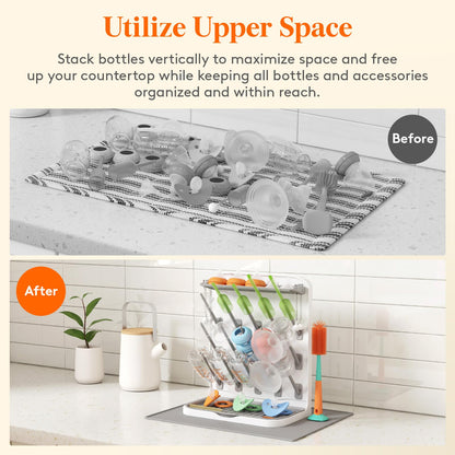Lifewit 10-Hooks Baby Bottle Drying Rack for Countertop, BPA Free