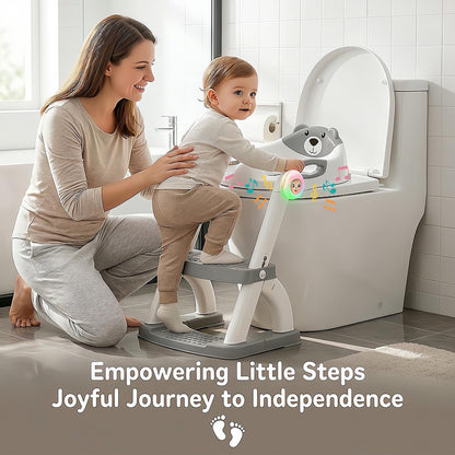 Potty Training Toilet for Toddlers, 2-in-1 Potty Training seat, Anti-Slip (Chocolate, Bear)
