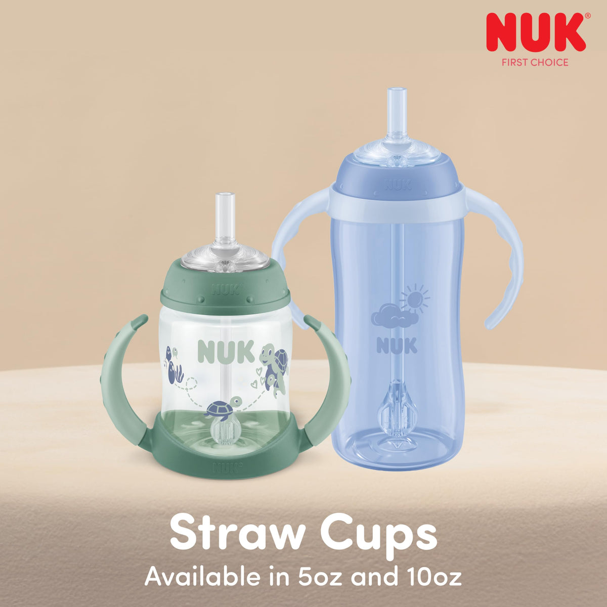 NUK Learner Straw Cup, 10oz, 2-Pack, Amazon Exclusive Timeless
