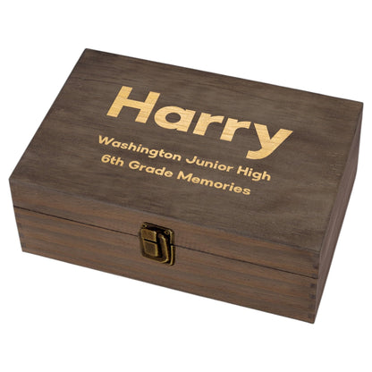 Personalized Wooden Keepsake Box, Custom Engraved Memory Box with Lid