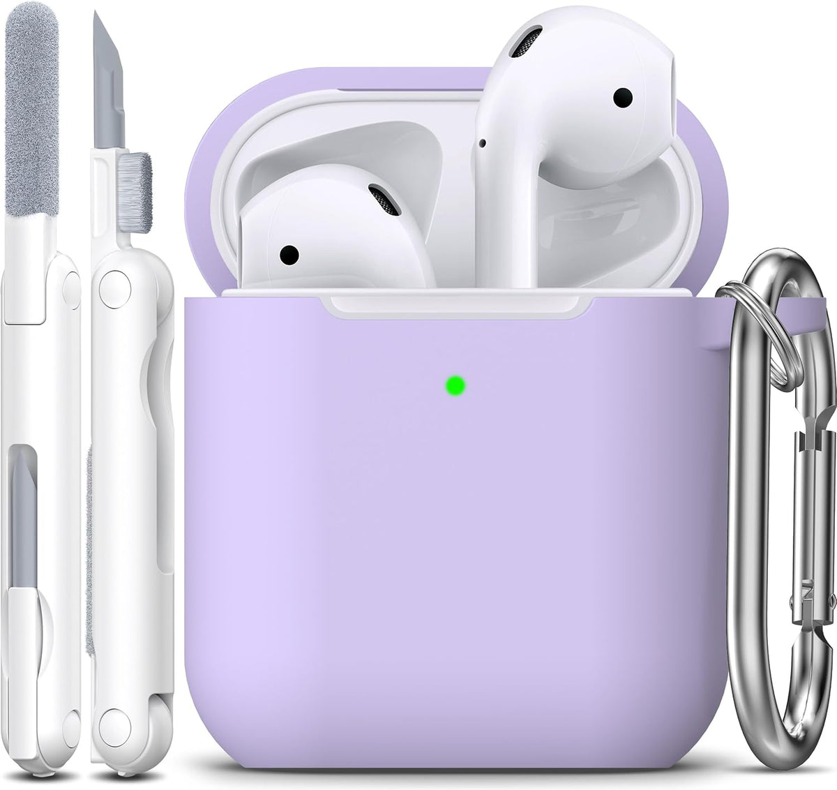 R-fun for AirPods 2nd/1st Case Silicone Cover, Banana Violet