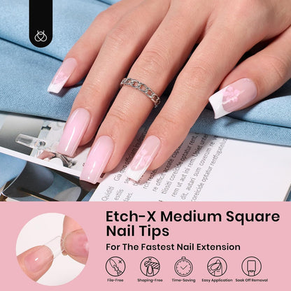 Beetles Soft Gel Nail Kit Almond Short 288pcs 12 Sizes Nail Tips with Glue