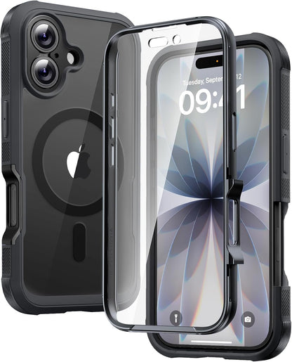 Diaclara Designed for iPhone 15 Plus Case 6.7 Inch, Full-Body Clear Bumper Cases w/Built-in Screen Protector, 360 Protective Rugged Case + Glass Camera Lens Protector,Mint Green