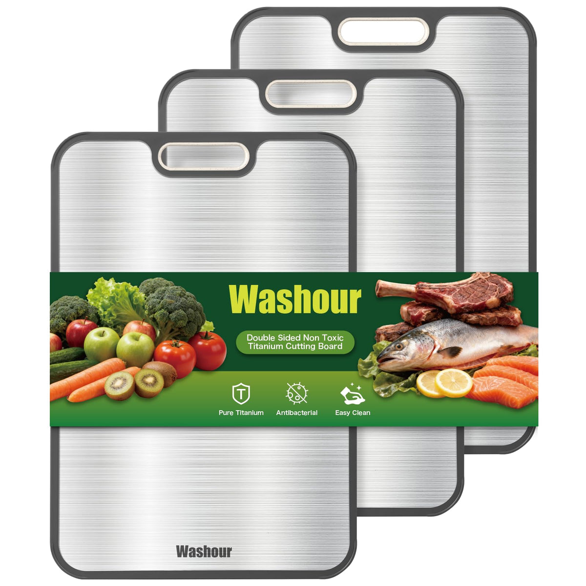 Titanium Cutting Board for Kitchen 16" x 11", 2-in-1 Cutting Mat