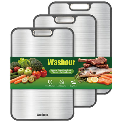 Titanium Cutting Board for Kitchen 16" x 11", 2-in-1 Cutting Mat