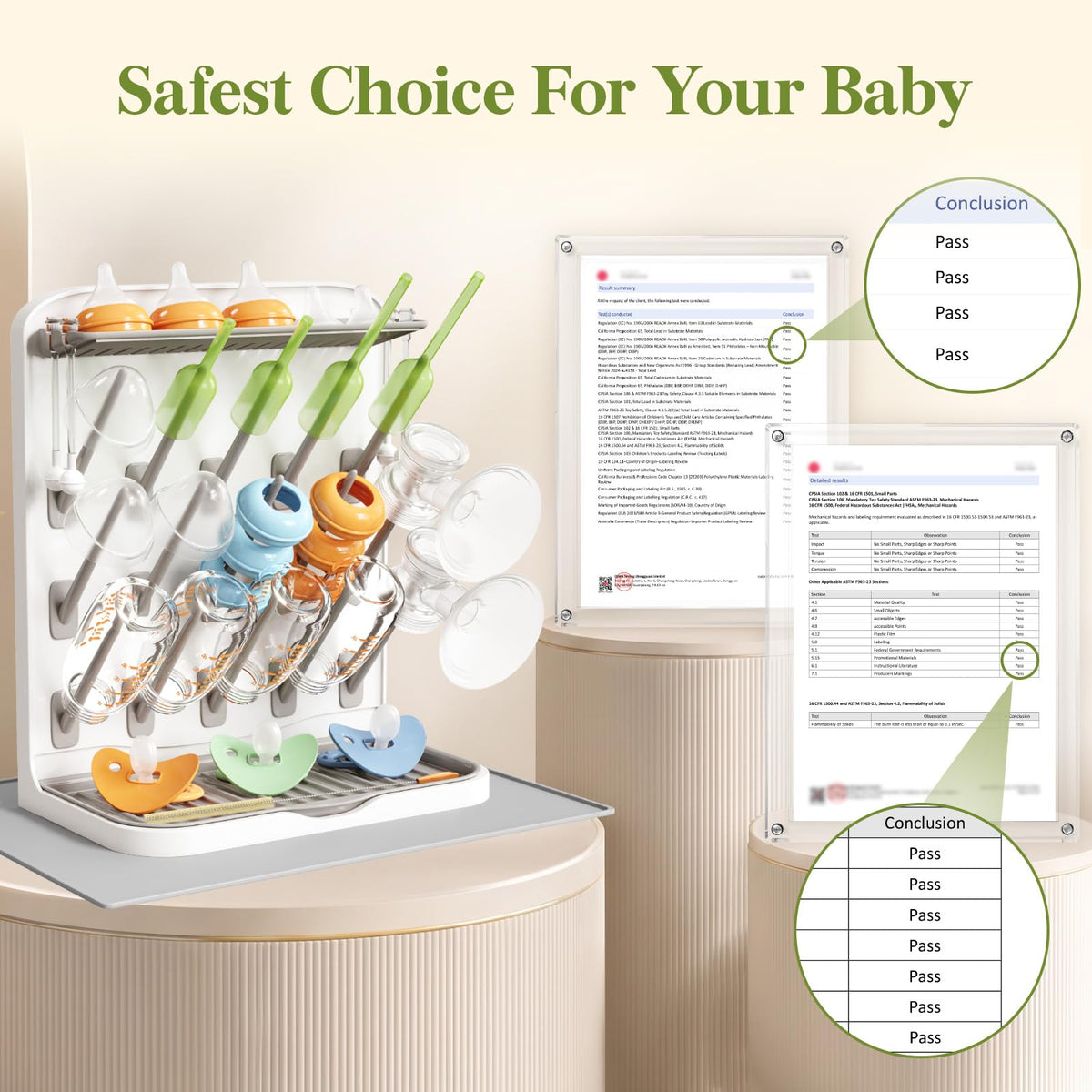 Lifewit 10-Hooks Baby Bottle Drying Rack for Countertop, BPA Free
