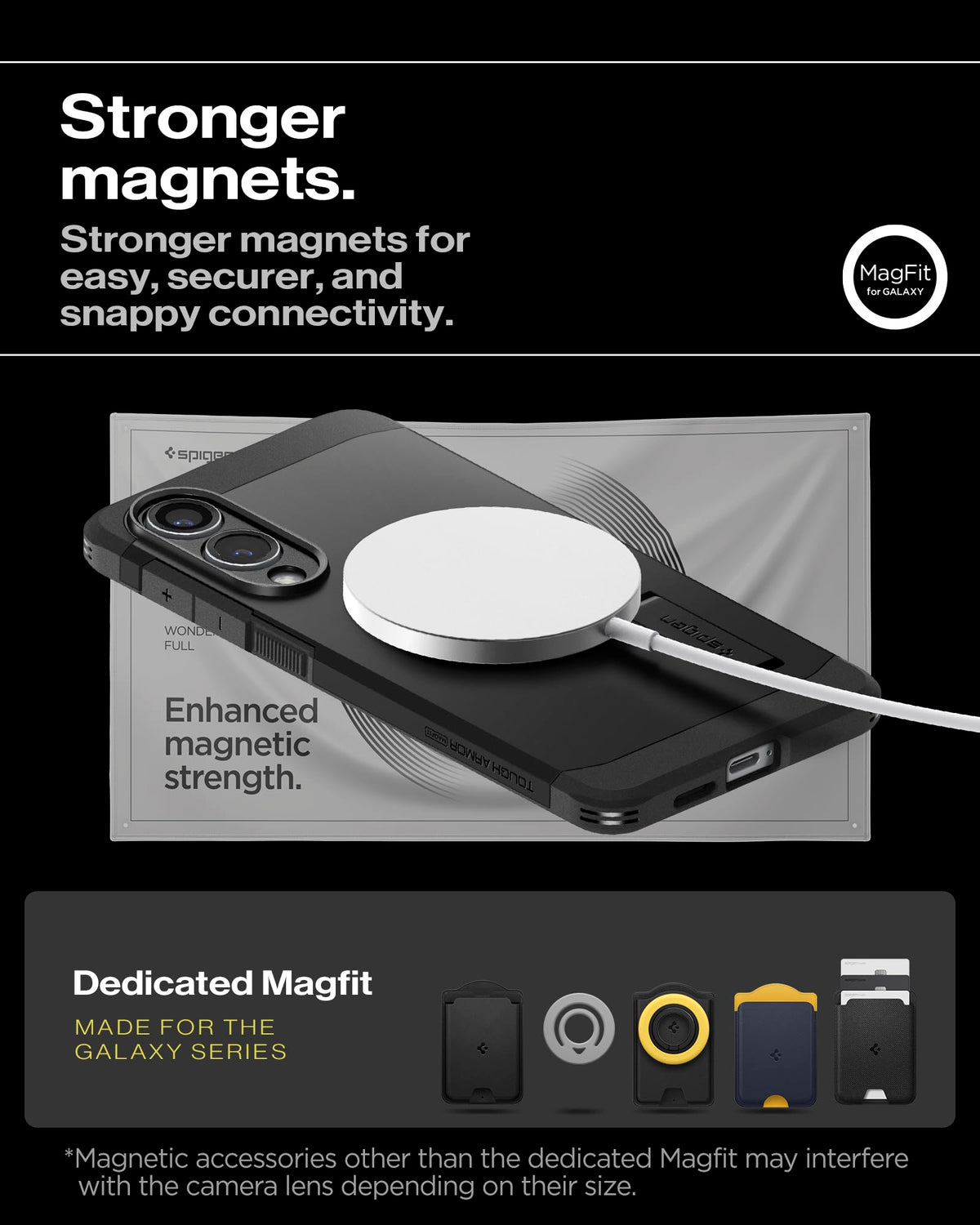 Spigen for Galaxy S26 Case, Tough Armor MagFit [Kickstand] [Compatible with MagSafe] [Military-Grade Protection] - Black