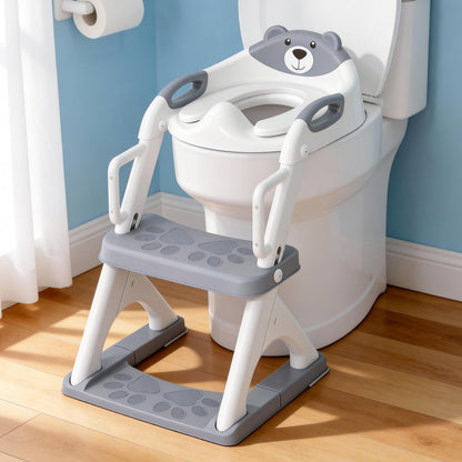 Potty Training Toilet for Toddlers, 2-in-1 Potty Training seat, Anti-Slip (Chocolate, Bear)