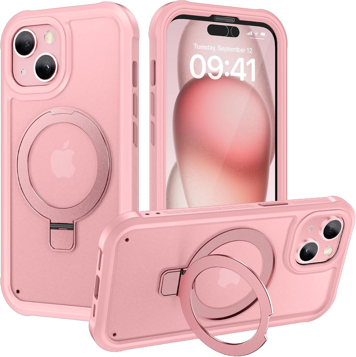 Diaclara Designed for iPhone 15 Plus Case 6.7 Inch, Full-Body Clear Bumper Cases w/Built-in Screen Protector, 360 Protective Rugged Case + Glass Camera Lens Protector,Mint Green