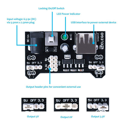 ELEGOO Electronic Fun Kit Bundle with Breadboard, 235 Items for Arduino