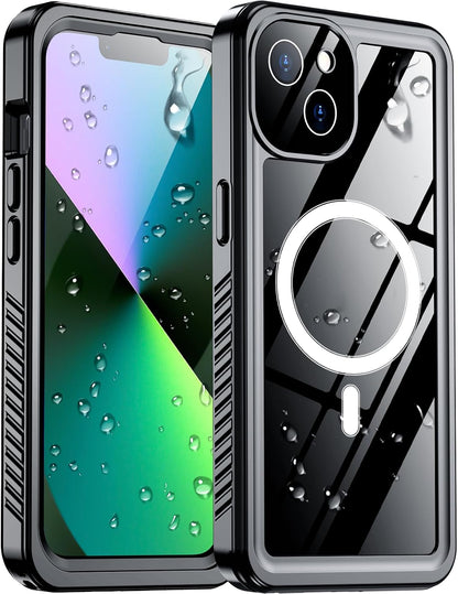 Temdan Compatible with iPhone 17 Pro Case,Waterproof Built-in Screen & Camera Protector IP68 Underwater Full Body 17FT Military Dropproof Shockproof Phone Case 6.3"-Blue/Clear