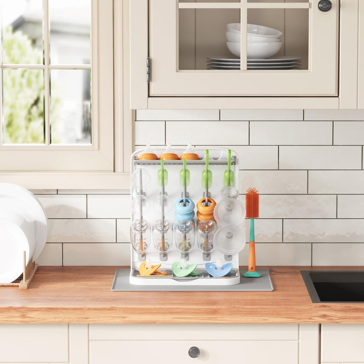 Lifewit 10-Hooks Baby Bottle Drying Rack for Countertop, BPA Free