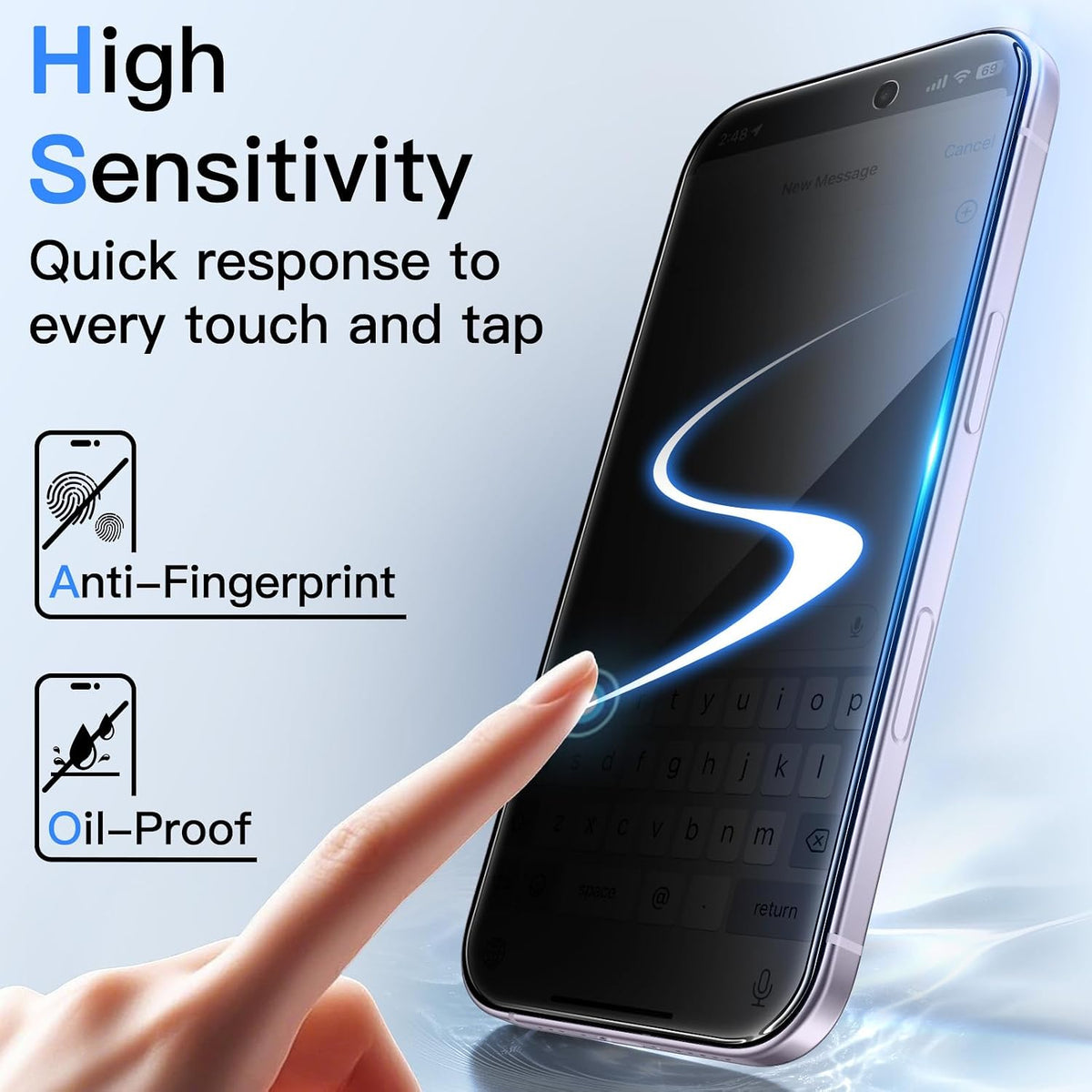 JETech Privacy Screen Protector for iPhone 16 Pro Max, 2-Pack