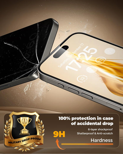 UNBREAKcable Privacy Screen Protector for iPhone 15, Full Coverage