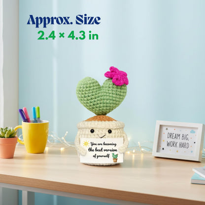 Get Well Gifts for Women, Handmade Crochet Cactus Plant