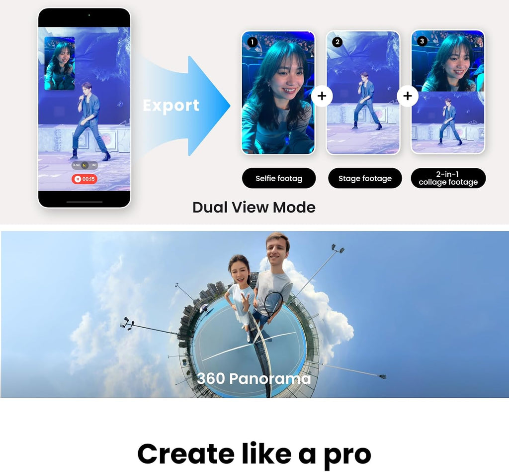 Insta360 Flow 2 Pro Phone Gimbal Stabilizer for iPhone & Android, AI Phone Gimbal, Phone Stabilizer for Travel & Vlogs, Phone Stabilizer for Videos, YouTube, TikTok - Ultimate Creator Bundle Grey