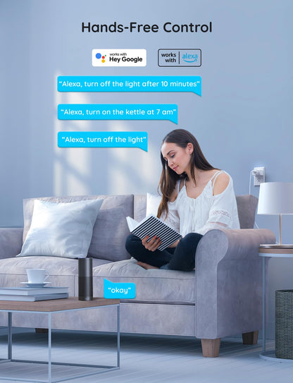 Govee Smart Plug 15A WiFi Bluetooth Outlet 4 Pack, Remote Group Control