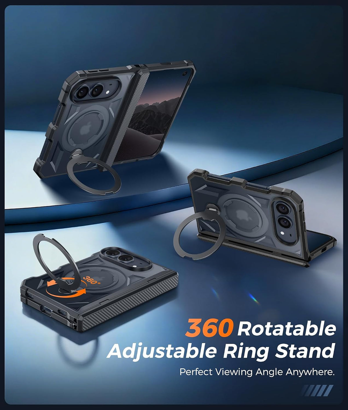 FNTCASE for iPhone 17 Case with 360 Spin Magnetic Stand
