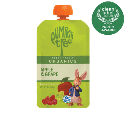 Pumpkin Tree Peter Rabbit Organics, Banana, Mango, and Kale, 4 Squeeze Pouch, Mango, Broccoli & Kale, 4.4 Ounce (Pack of 10)