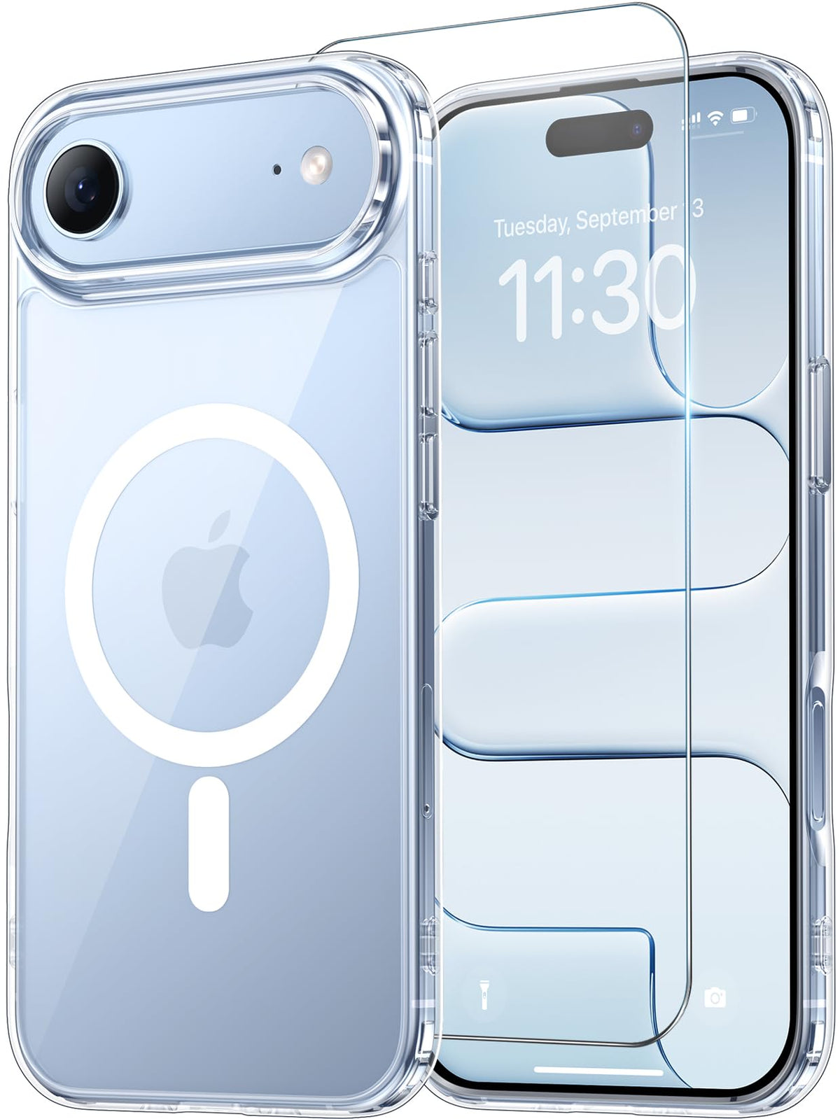 Temdan for iPhone AIR Case with Screen Protector Beige