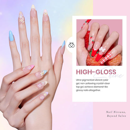 Beetles Gel Nail Polish Kit with U V Light - 80Pcs 55 Colors Gel Nail Kit
