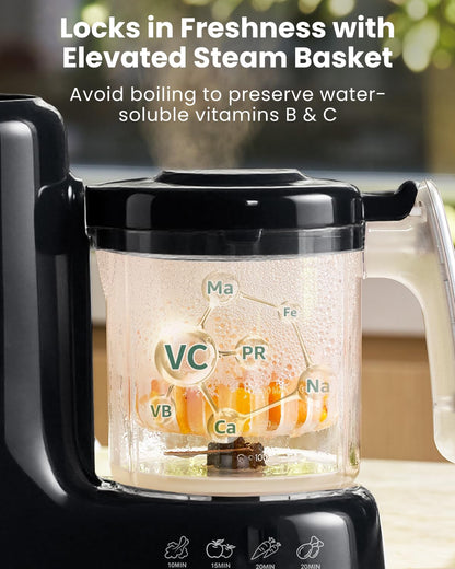 Grownsy Baby Food Maker, Steamer & Blender Baby Food Processor, Dark Grey