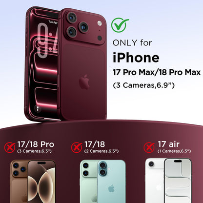 Magnetic for iPhone 18 Pro /17 Pro Case Silicone, Wine Red