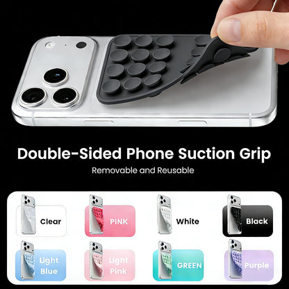 Upgraded Double Sided Silicone Suction Phone Case Detachable Mount, White