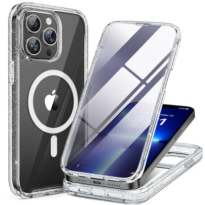 Miracase for iPhone 17e Case & iPhone 16e Case, Full-Body Phone with Built-in Glass Screen Protector, [Magnetic with MagSafe] Military Drop Proof 17 E/ 16 E Cover Bumper 6.1 inch, Black