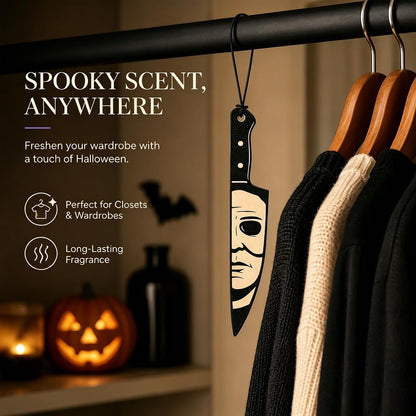 Horror Car Air Fresheners 12-Pack, Scary Movie Hanging Decorations for Rearview Mirror, Novelty Knife & Chainsaw Design Freshies, Halloween Car Accessories Gift Set (12knife)