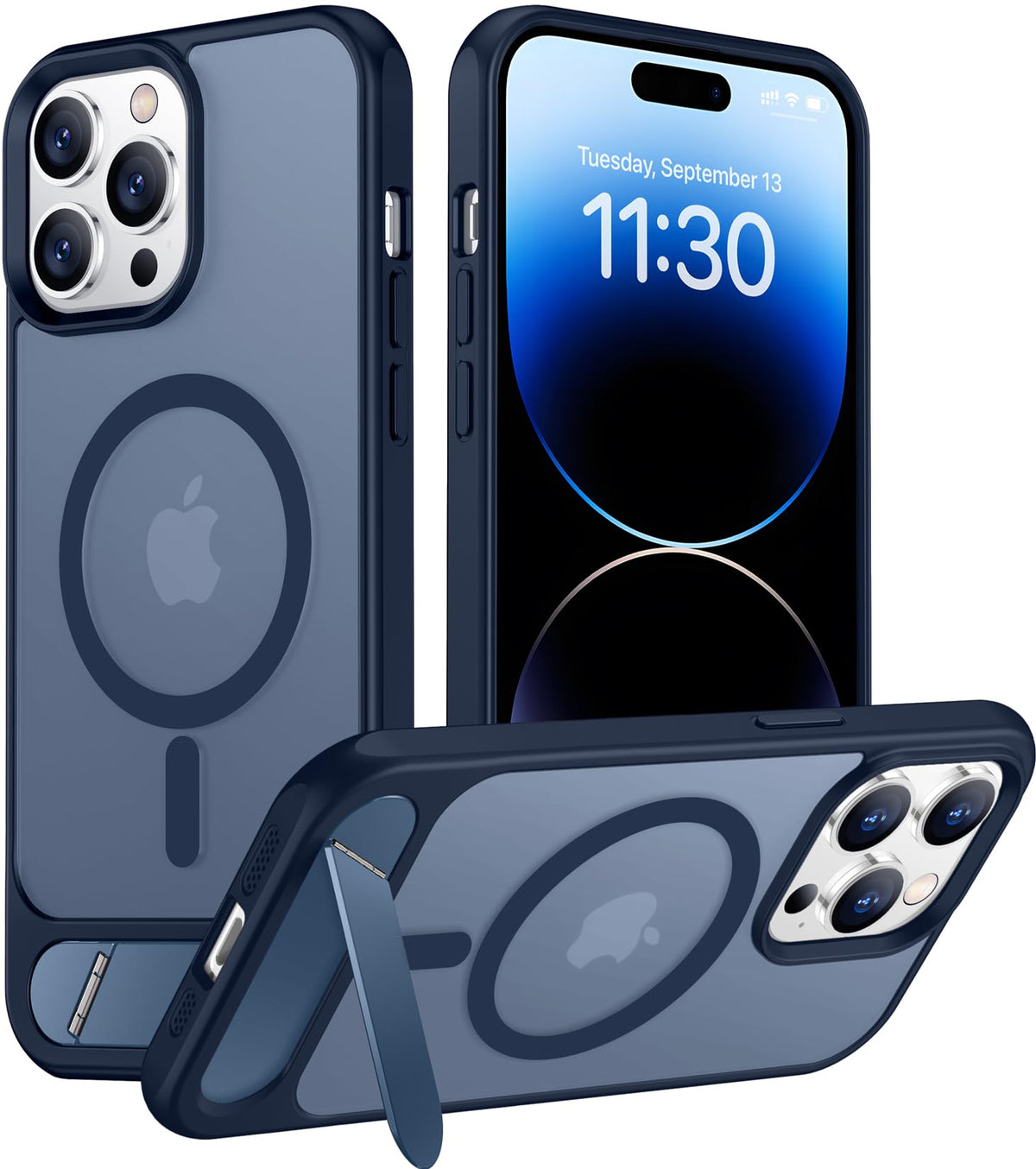 Temdan Magnetic Compatible with iPhone 16 Pro Max Case, [Built-in Invisible Kickstand][Compatible with MagSafe] [Military Grade Shockproof] Slim Translucent Matte Phone Case for iPhone 16 Pro Max 6.9"