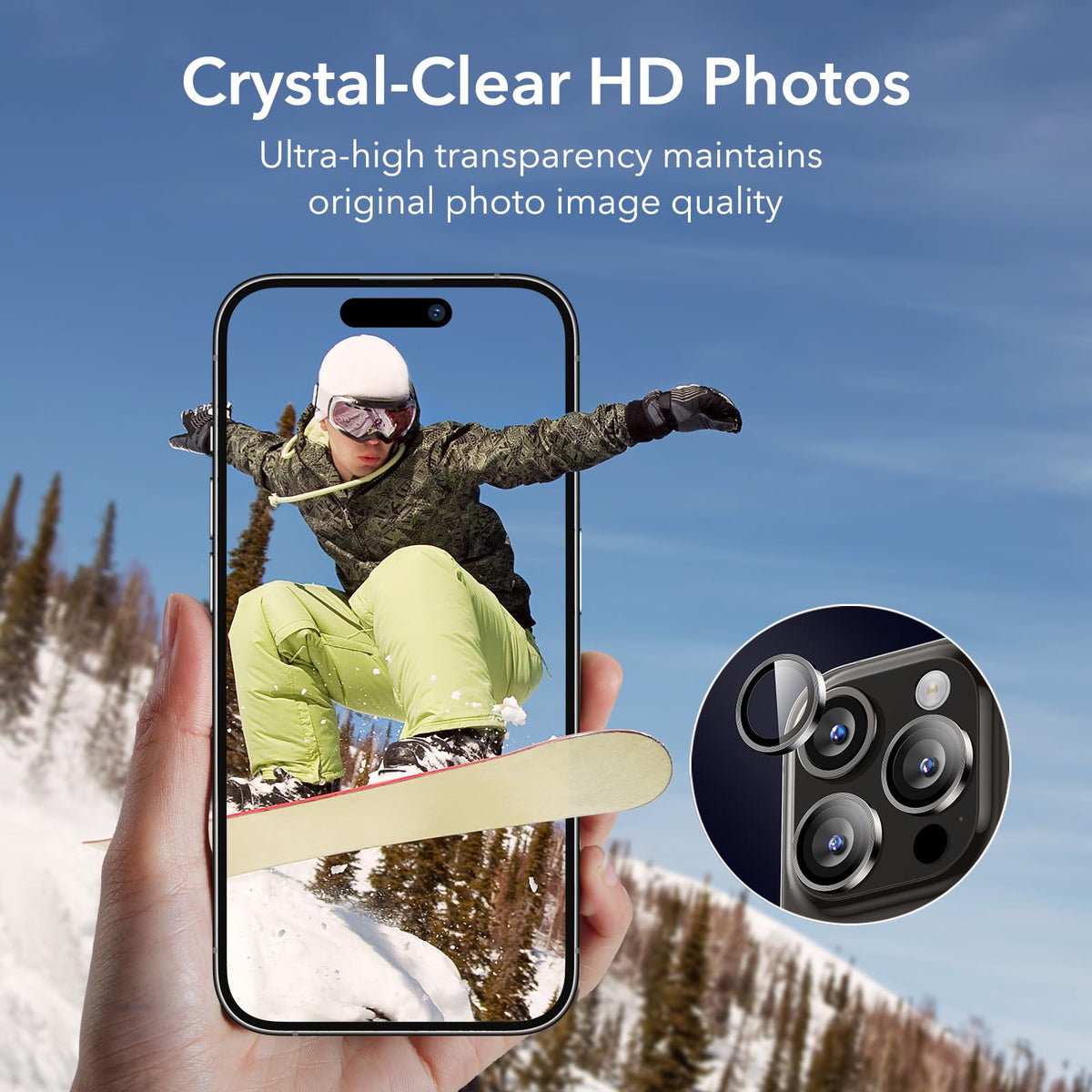 ESR for iPhone 17 Pro Max/17 Pro Camera Lens Protector, 1 Pack, Black