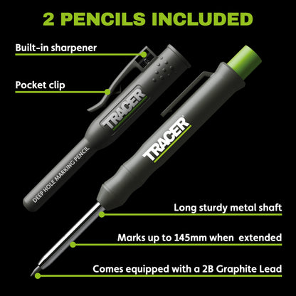 Tracer Deep Hole Carpenter Pencil | Work Pencil, Holster & Sharpener