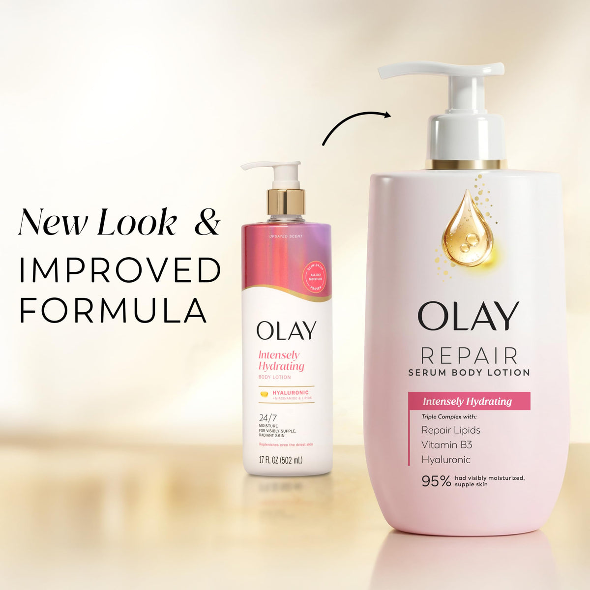 Olay Super Serum Hand & Body Lotion, Luminous & Resilient Skin, 17 fl oz