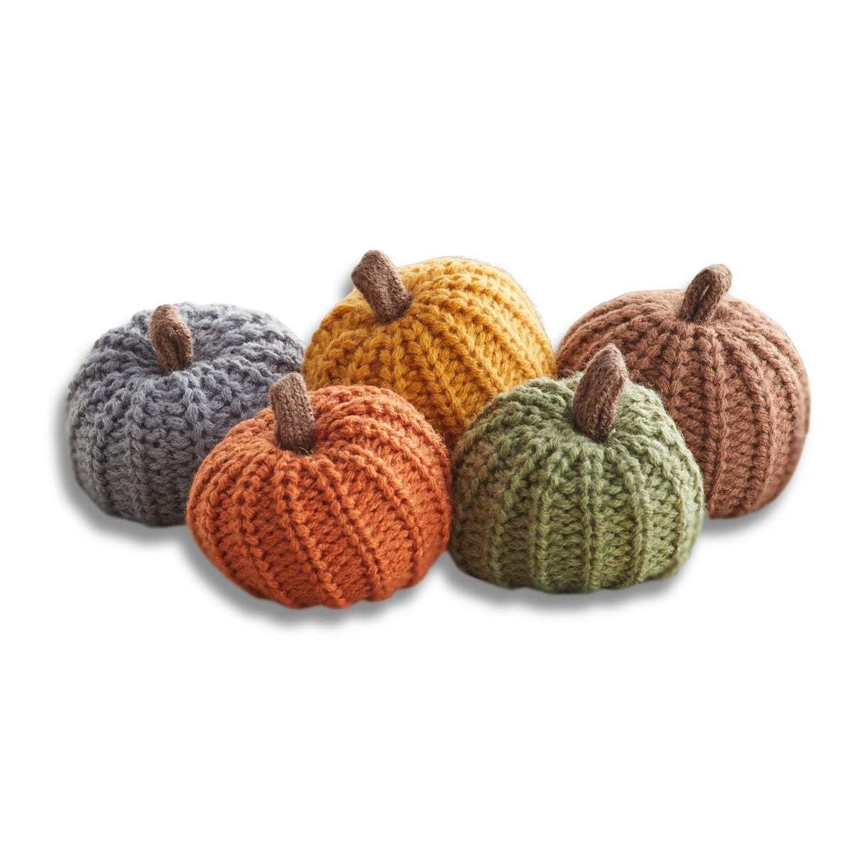 Mini Knit Pumpkins Set of 5, Fall Décor (Autumn Set)