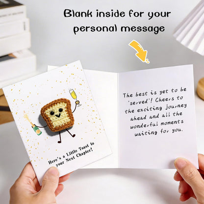 3D Crochet Toast Card for New Chapter - A Little Toast to Your Next Chapter