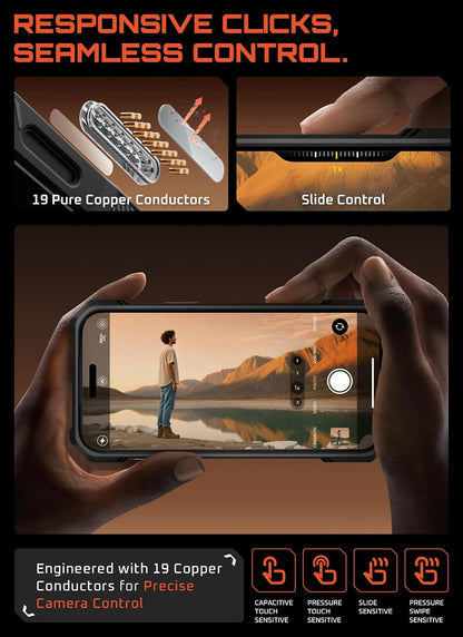 SUPCASE for iPhone 17 Case with Stand & Camera Control Button, Black