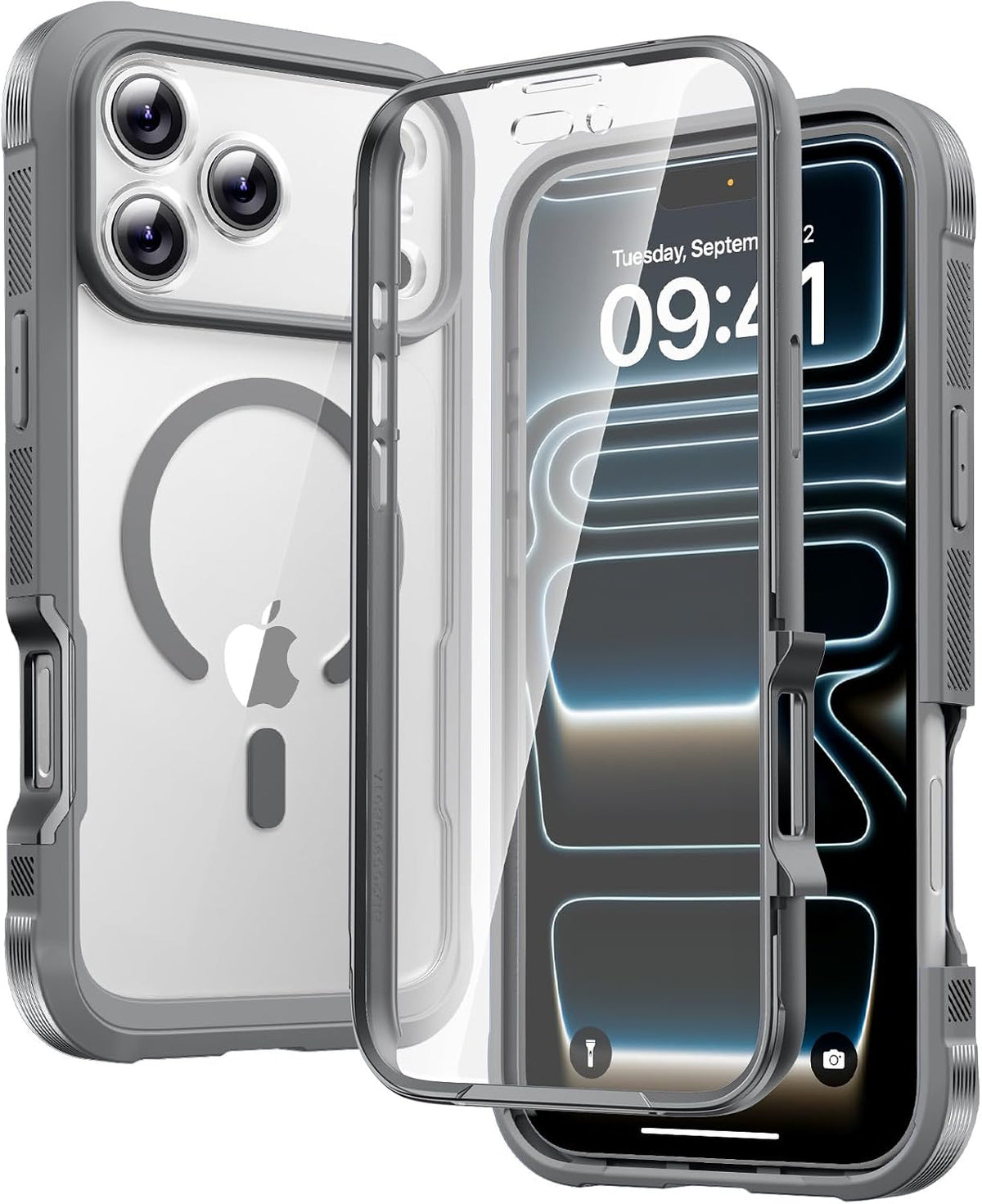 Diaclara Designed for iPhone 15 Plus Case 6.7 Inch, Full-Body Clear Bumper Cases w/Built-in Screen Protector, 360 Protective Rugged Case + Glass Camera Lens Protector,Mint Green