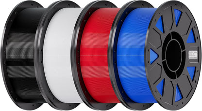 Creality PETG Filament 1.75mm 4KG, Black+White+Blue+Red, Total 4-Pack
