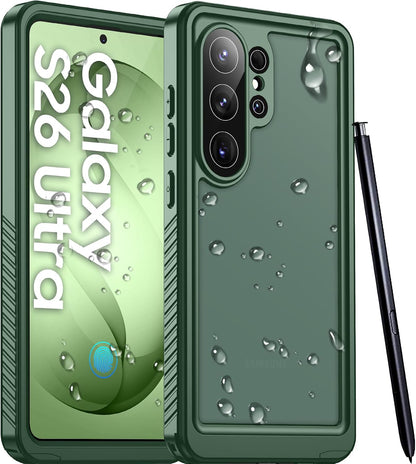 Temdan Compatible with iPhone 17 Pro Case,Waterproof Built-in Screen & Camera Protector IP68 Underwater Full Body 17FT Military Dropproof Shockproof Phone Case 6.3"-Blue/Clear
