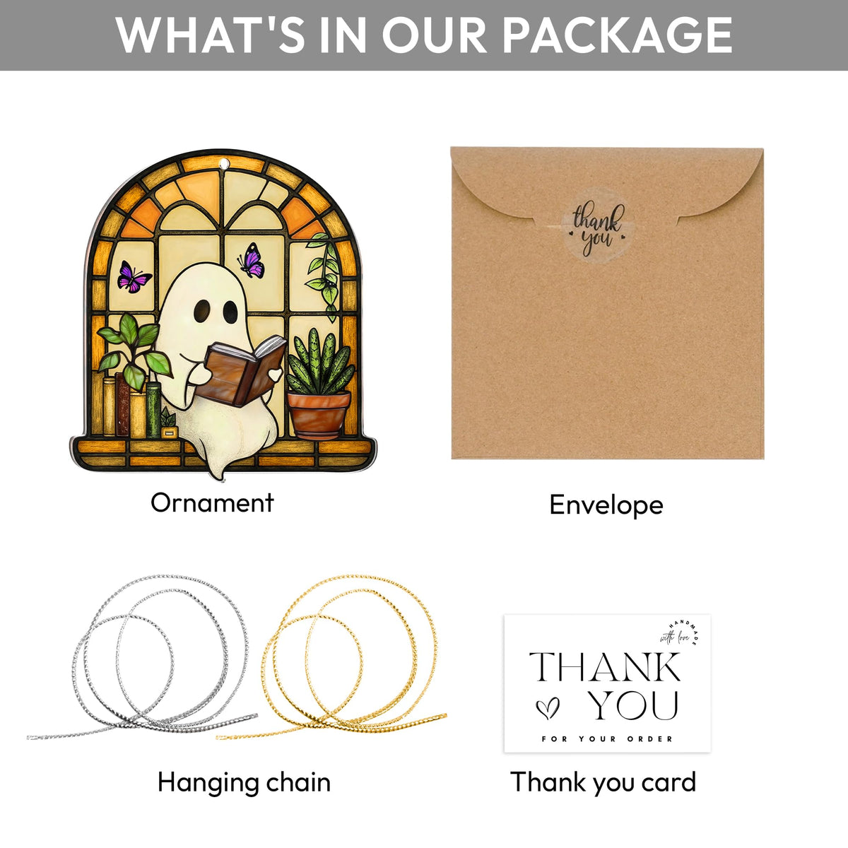 Halloween Plant Gifts, Stained Glass Window Hanging, Gothic Spooky Decor